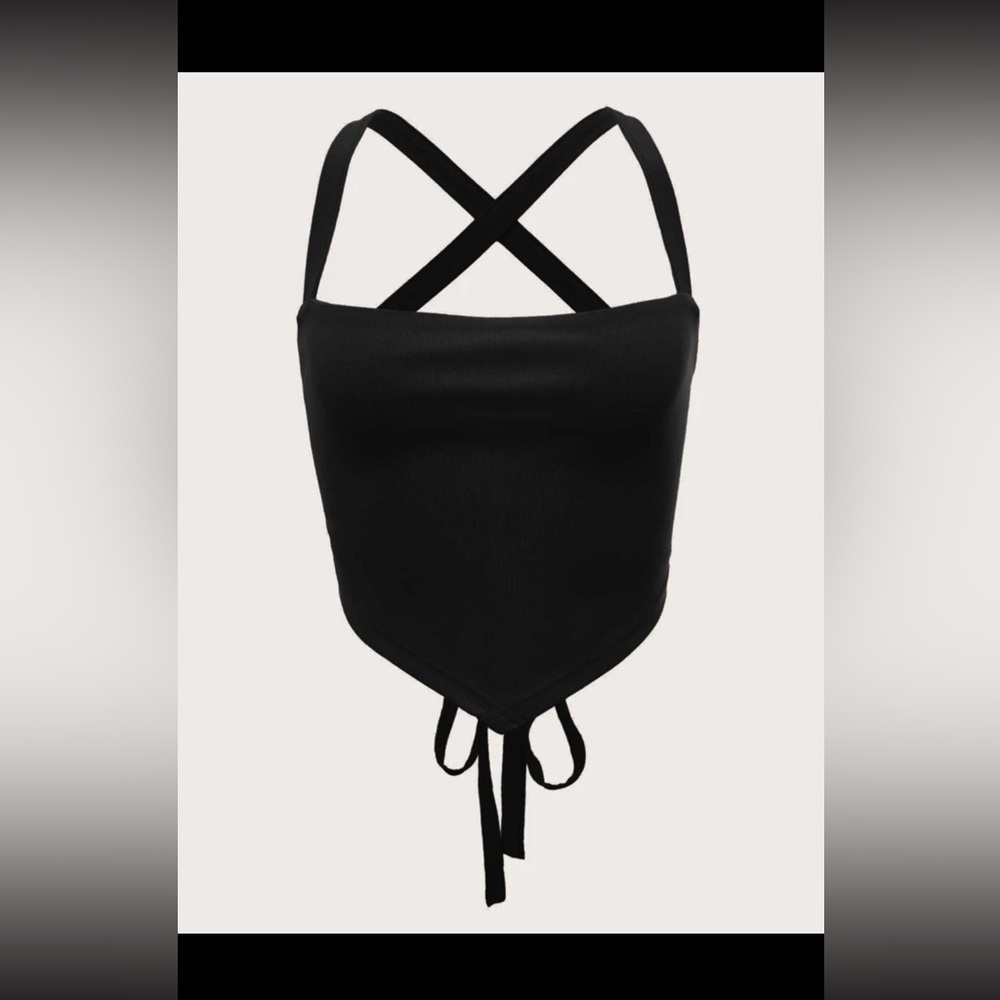 SHEIN icon lace up rib knit cami top